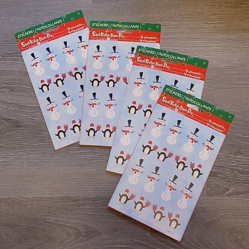 Winter Snowman & Penguin Stickers